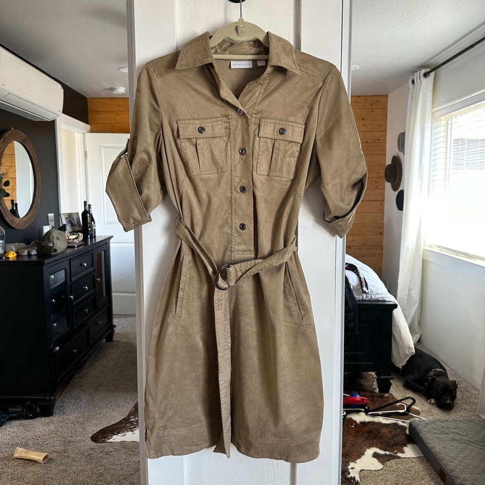 New York & Company faux suede pocket…